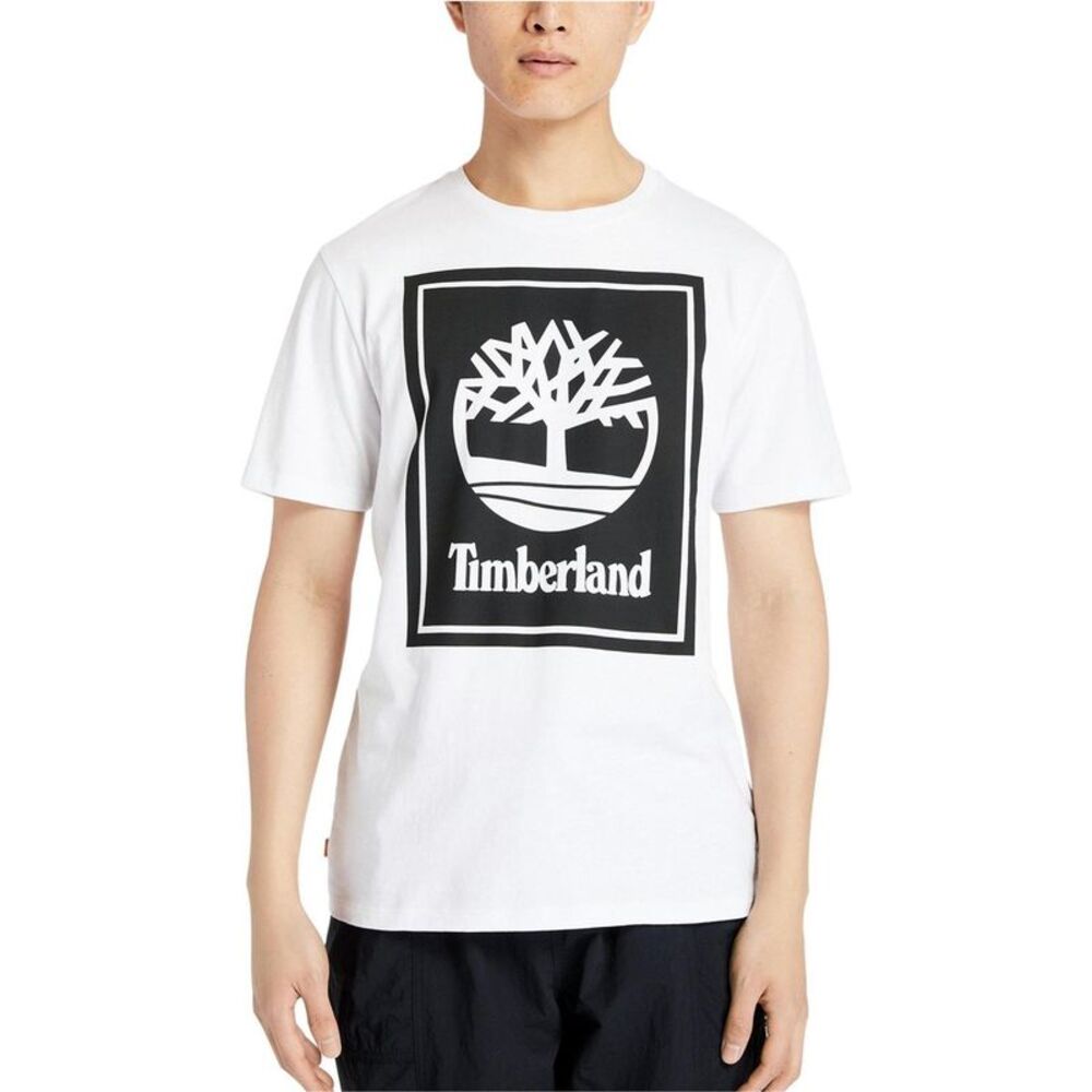 Timberland Mens Logo Graphic T-Shirt, Black, M, DM